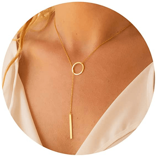 Gold bar 2025 lariat necklace