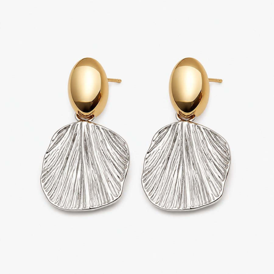 Flower Shell Stud Earrings