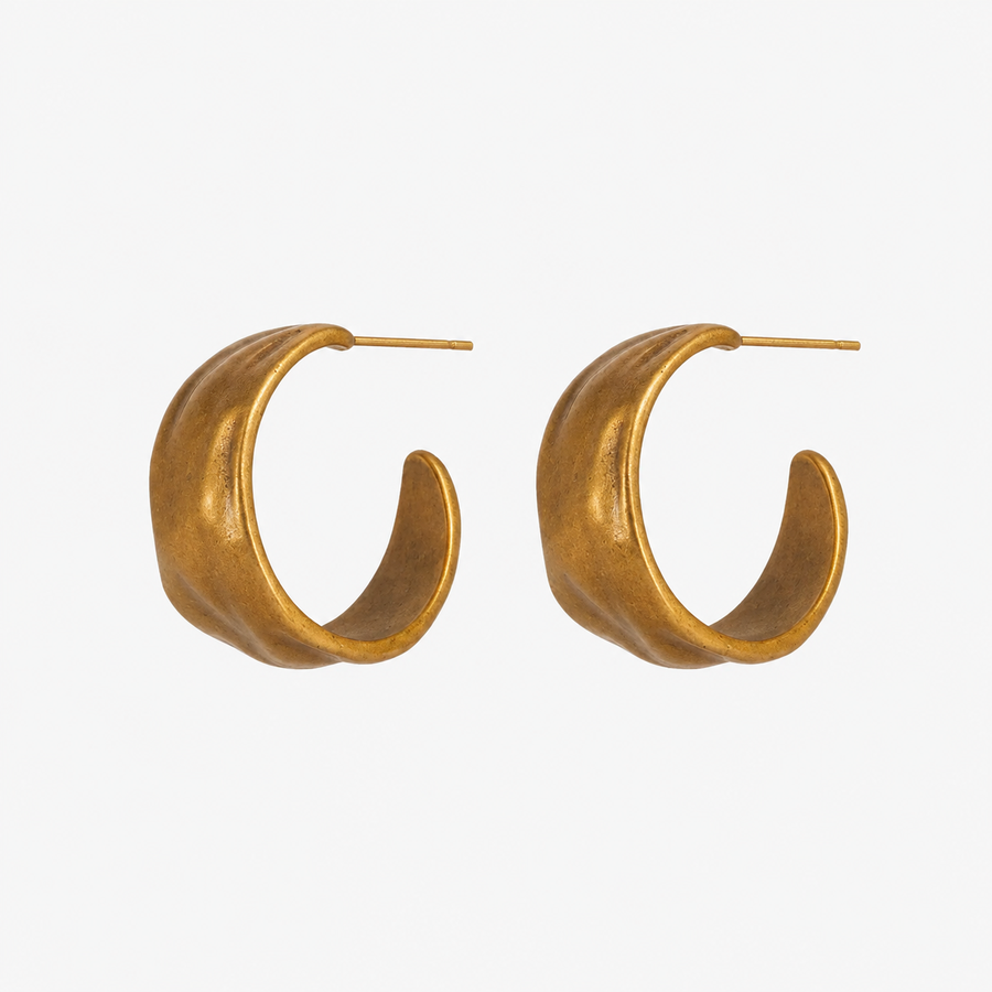 Vintage C-Shape Silver Earrings