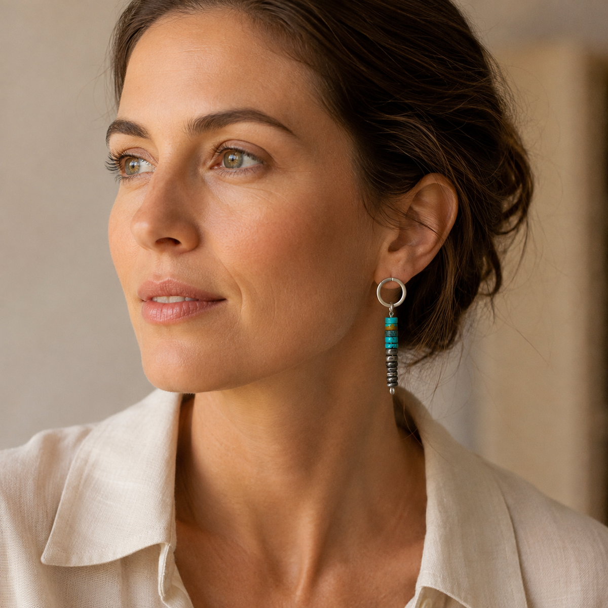 Asymmetrical Tibetan Dangle Earrings