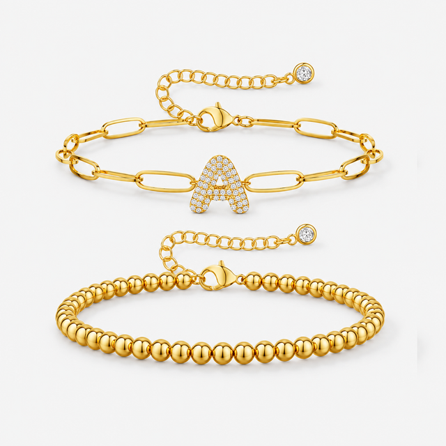 Letter Bracelet Women CZ Alphabet Bracelet Gift
