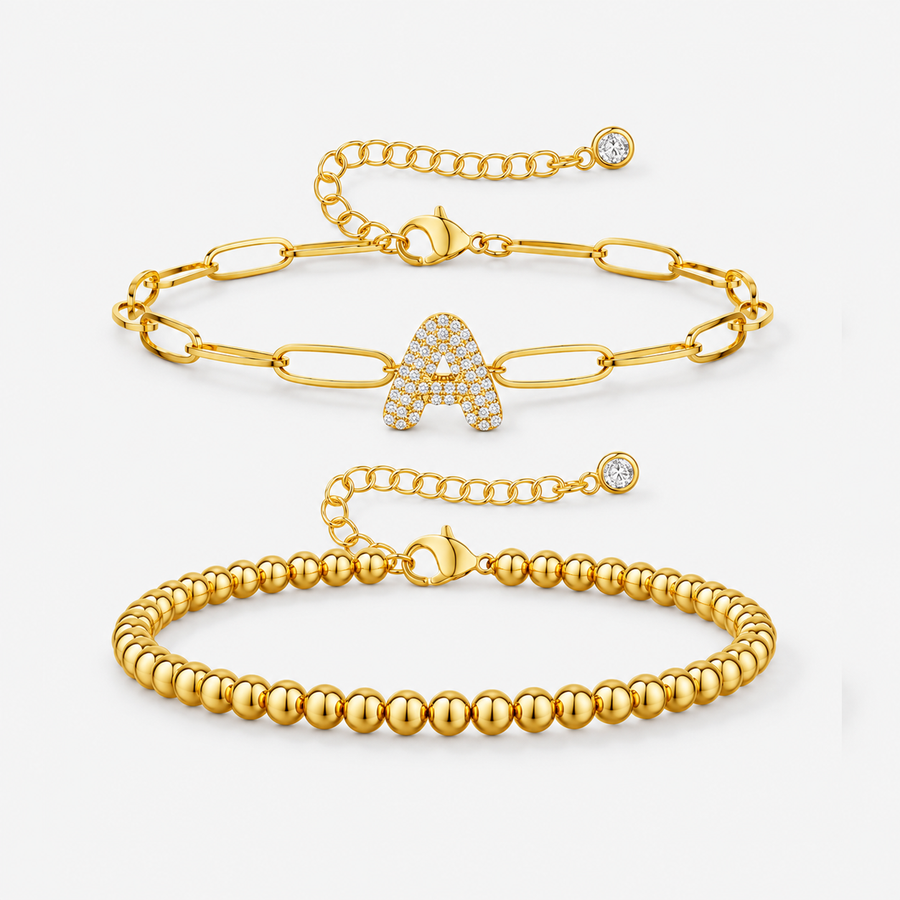 Letter Bracelet Women CZ Alphabet Bracelet Gift