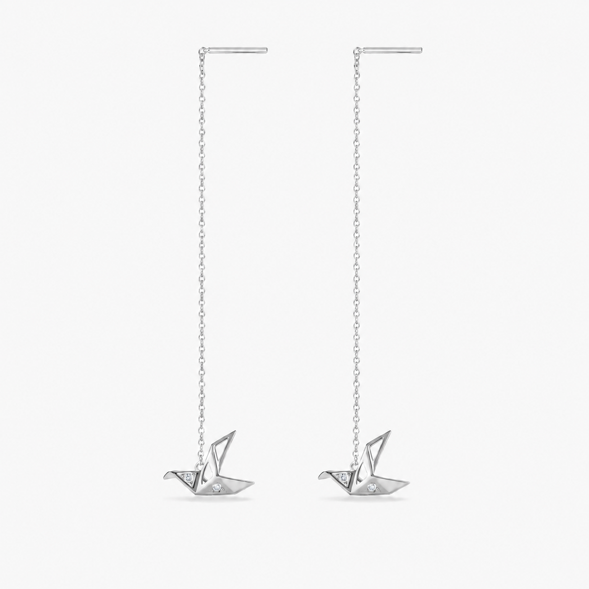Origami Crane Threader Earrings