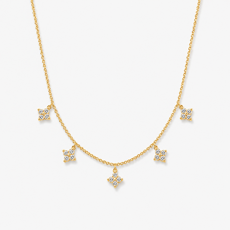 Dainty CZ Cross Choker Necklace