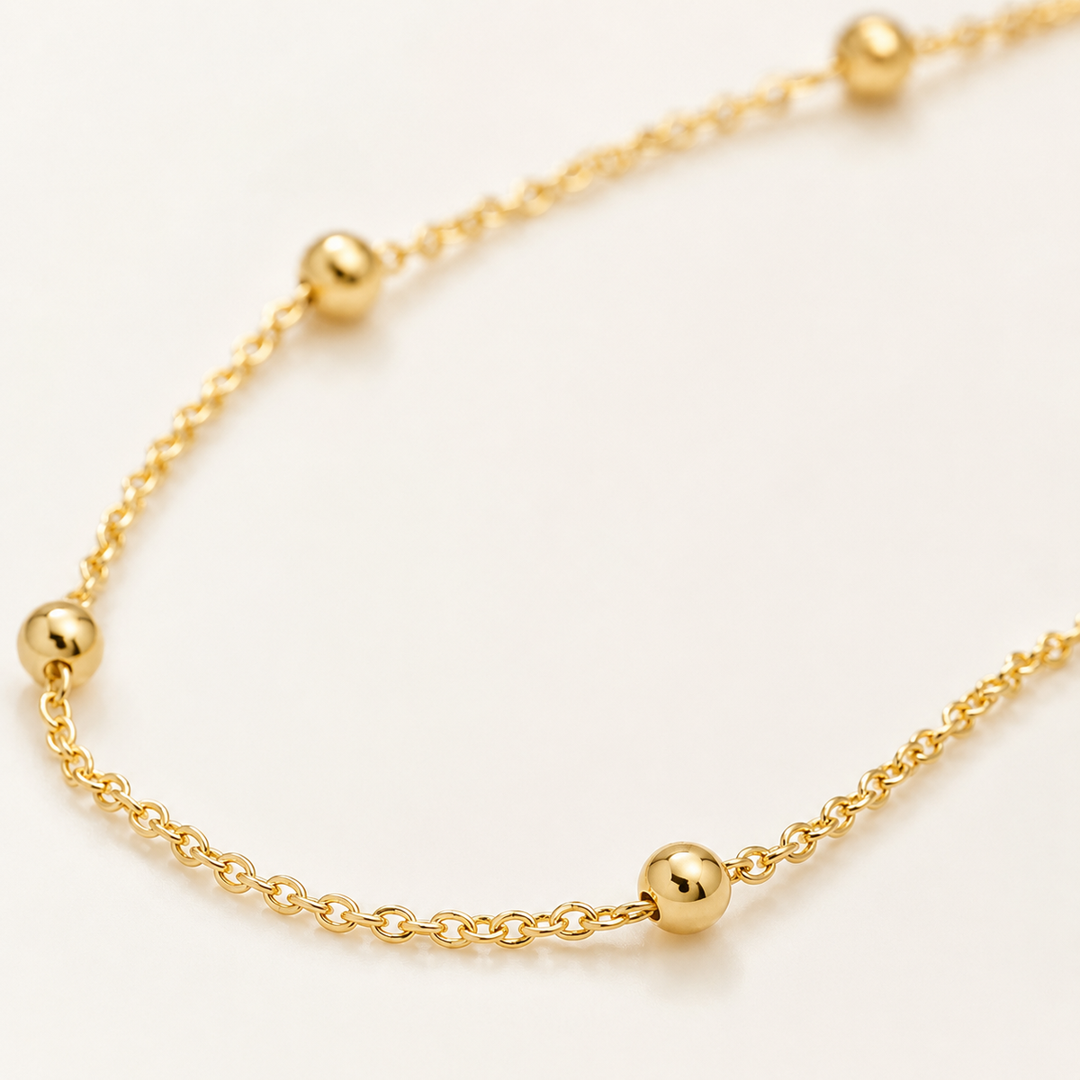 Dainty Beaded Chain Necklace