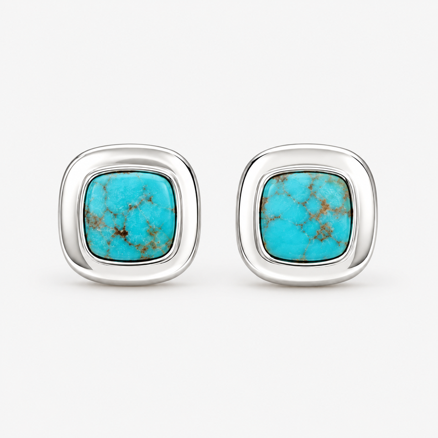 Kingman Turquoise Stud Earrings