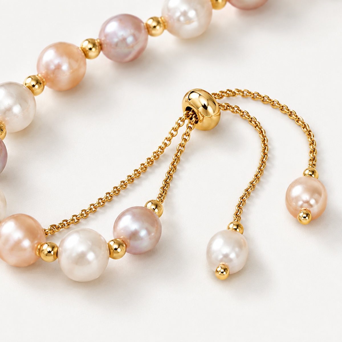 Three-Tone Freshwater Pearl Bracelet
