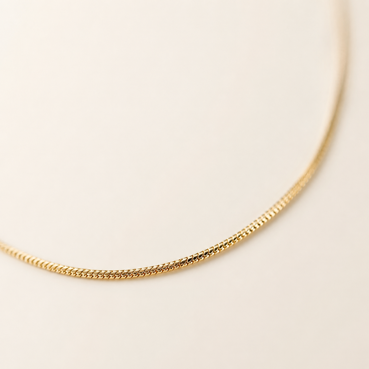 Simple Flat Snake Chain Necklace
