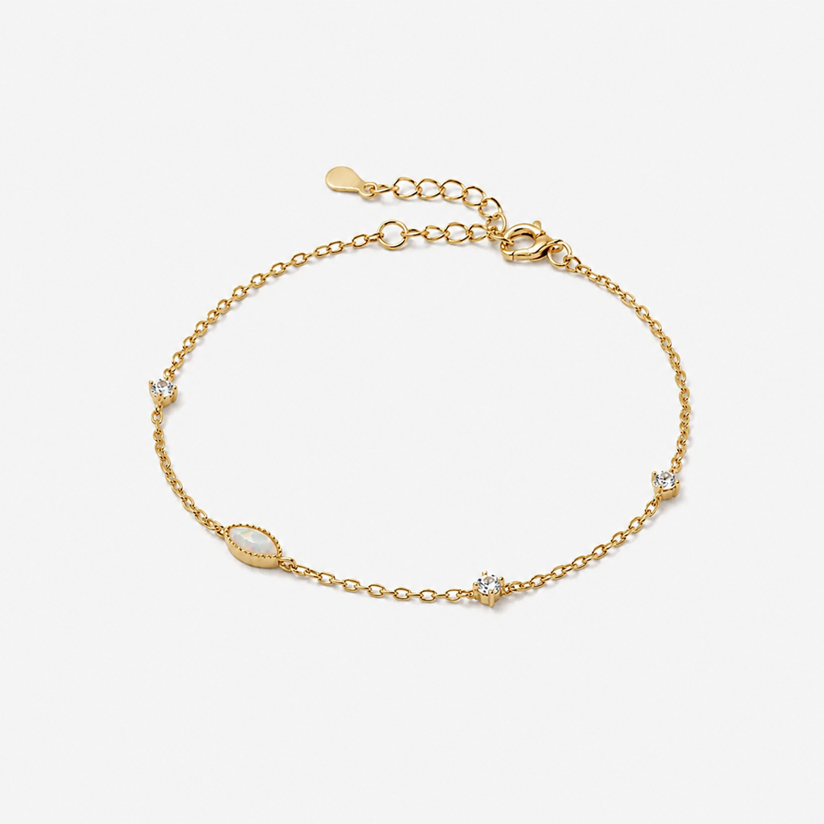 Delicate Opal Station Bracet