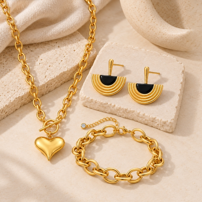 Puffy Heart Gold Set