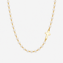 Pearl Cross Choker Necklace