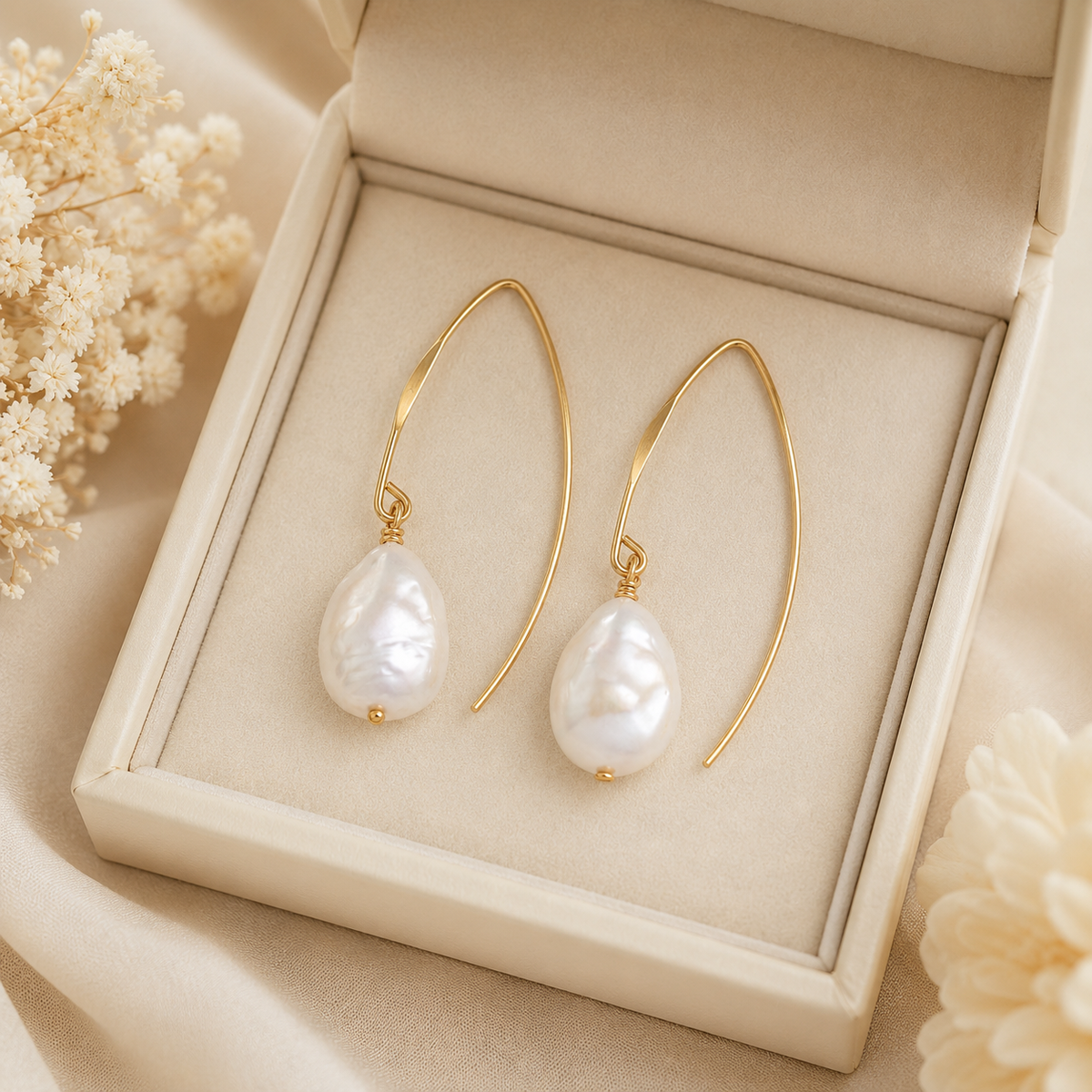 Baroque Pearl Dangle Earrings