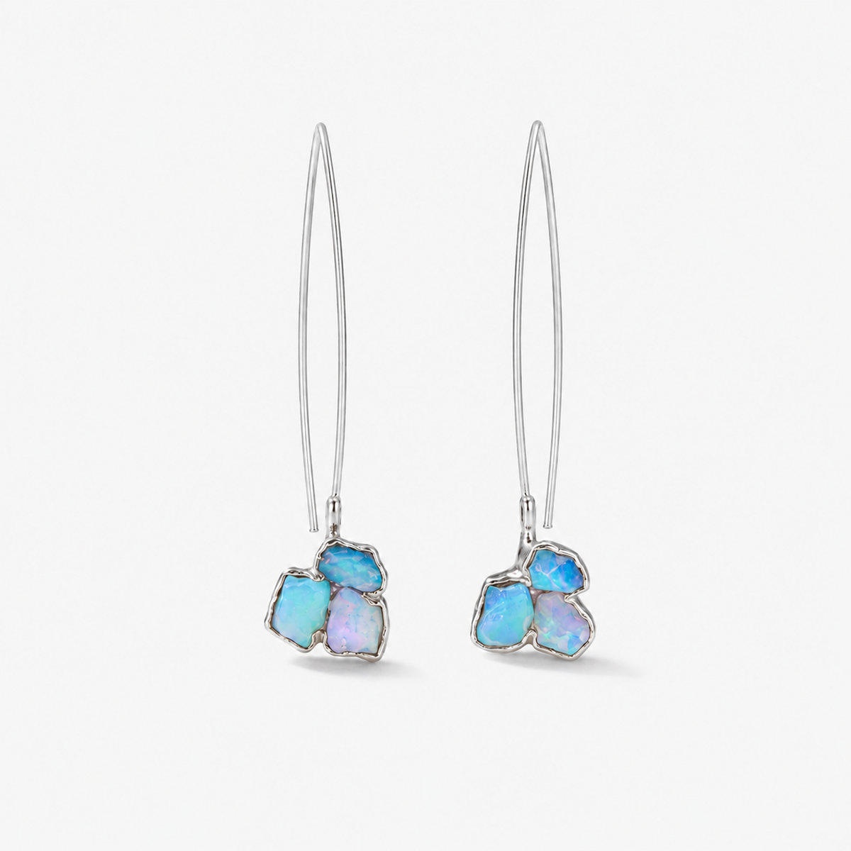 Raw Australian Opal Cluster Earrings