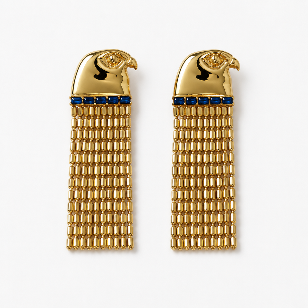 Vintage Egyptian Sun God Tassel Earrings