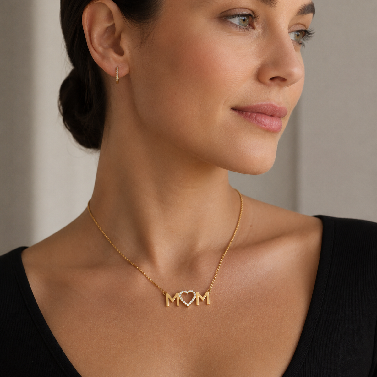 Mom Heart Pendant Necklace