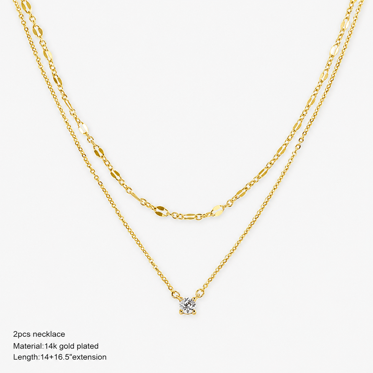 Layered CZ Chain Necklace