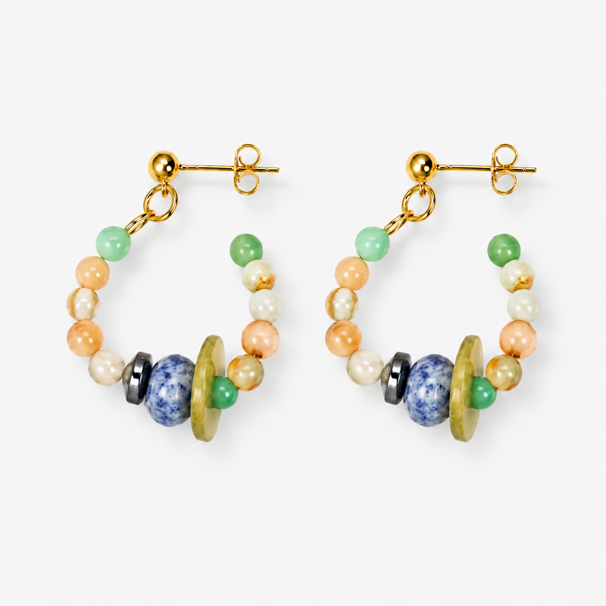 Sky Blue Natural Stone Stud Earrings
