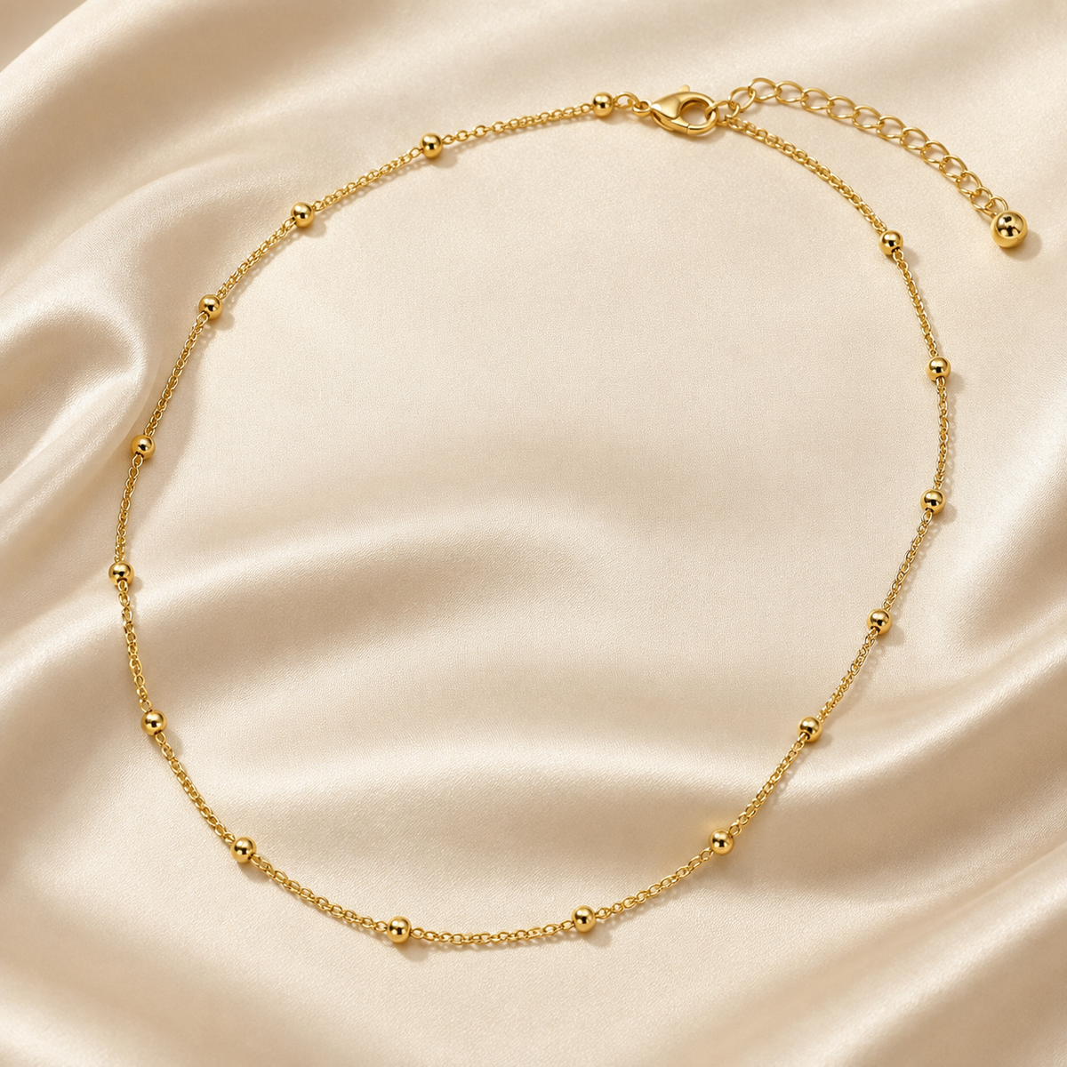 Dainty Beaded Chain Necklace