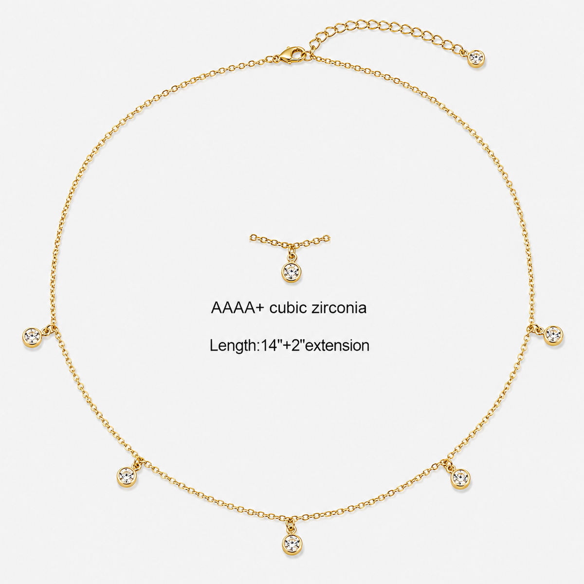 Dainty CZ Chain Necklace