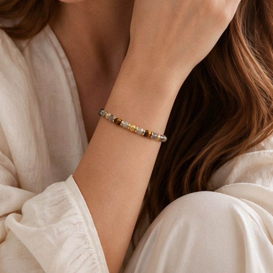 Citrine Tiger Eye Gemstone Bracelet