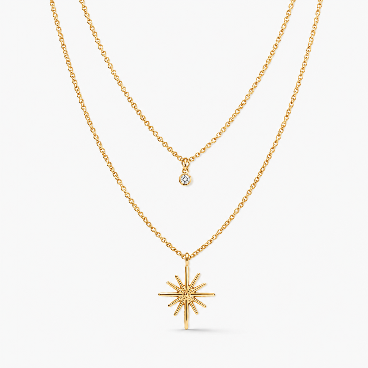 Layered Star CZ Necklace