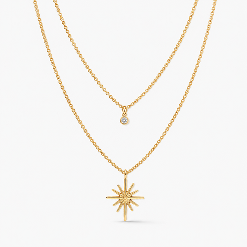 Layered Star CZ Necklace