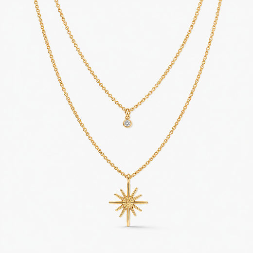 Layered Star CZ Necklace