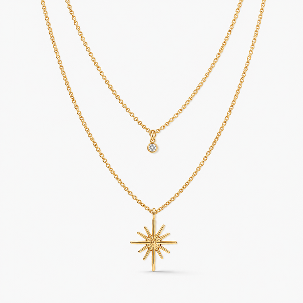 Layered Star CZ Necklace
