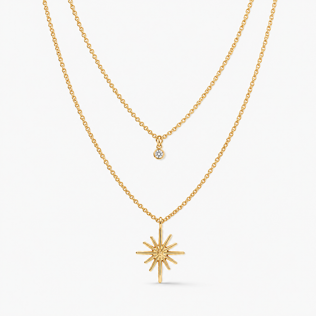 Layered Star CZ Necklace