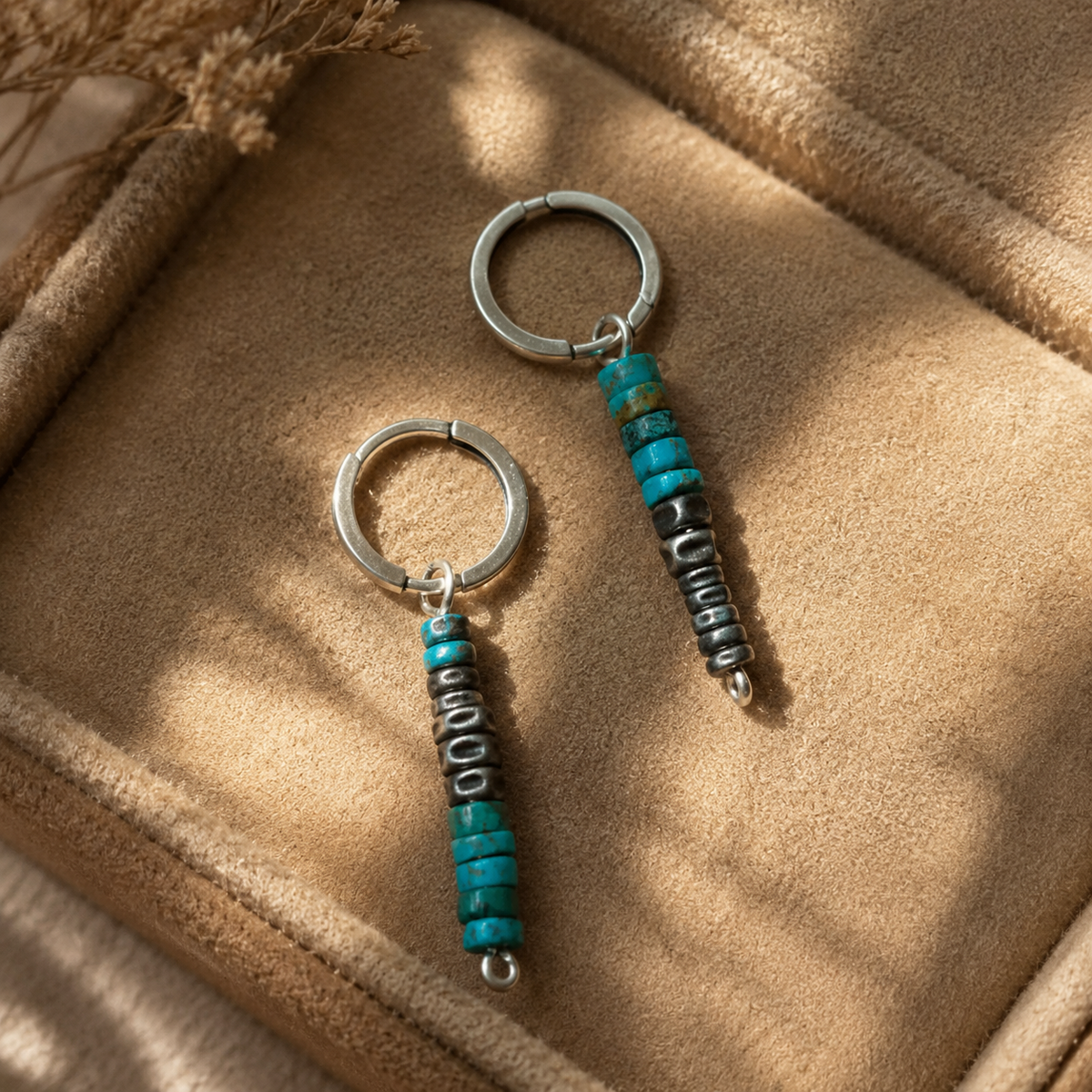 Asymmetrical Tibetan Dangle Earrings
