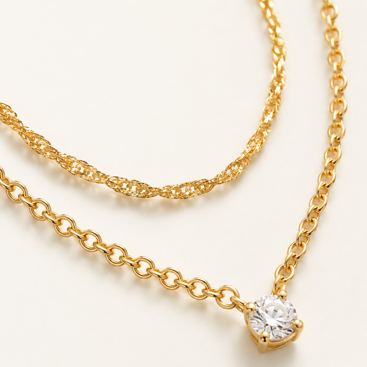 Simple Layered CZ Necklace