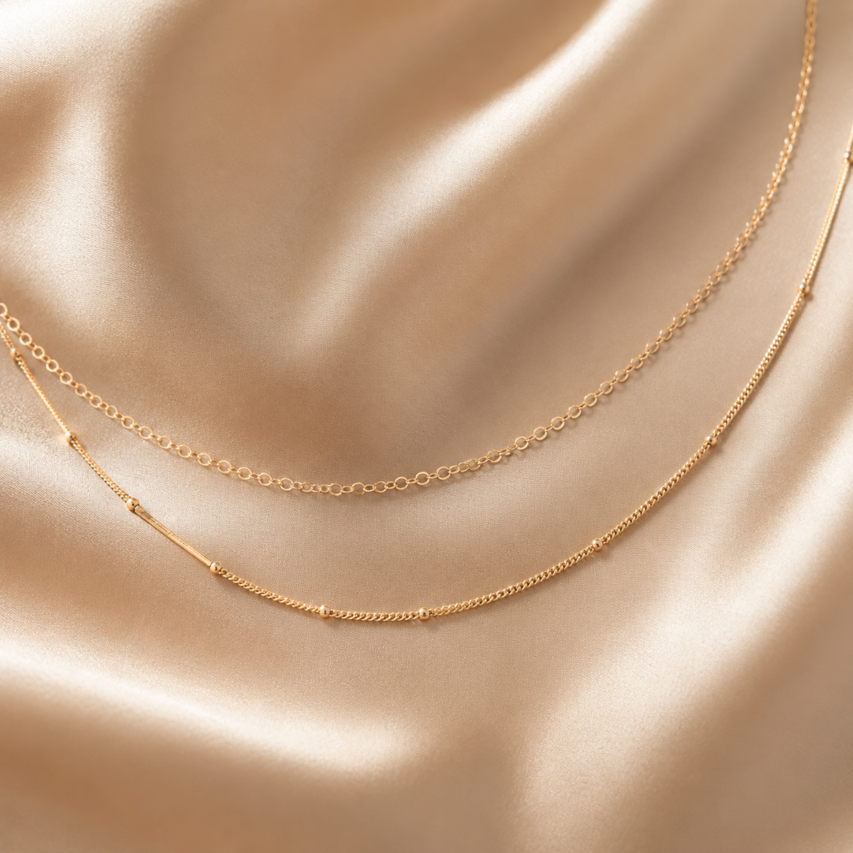 Simple Layered Beaded Necklace