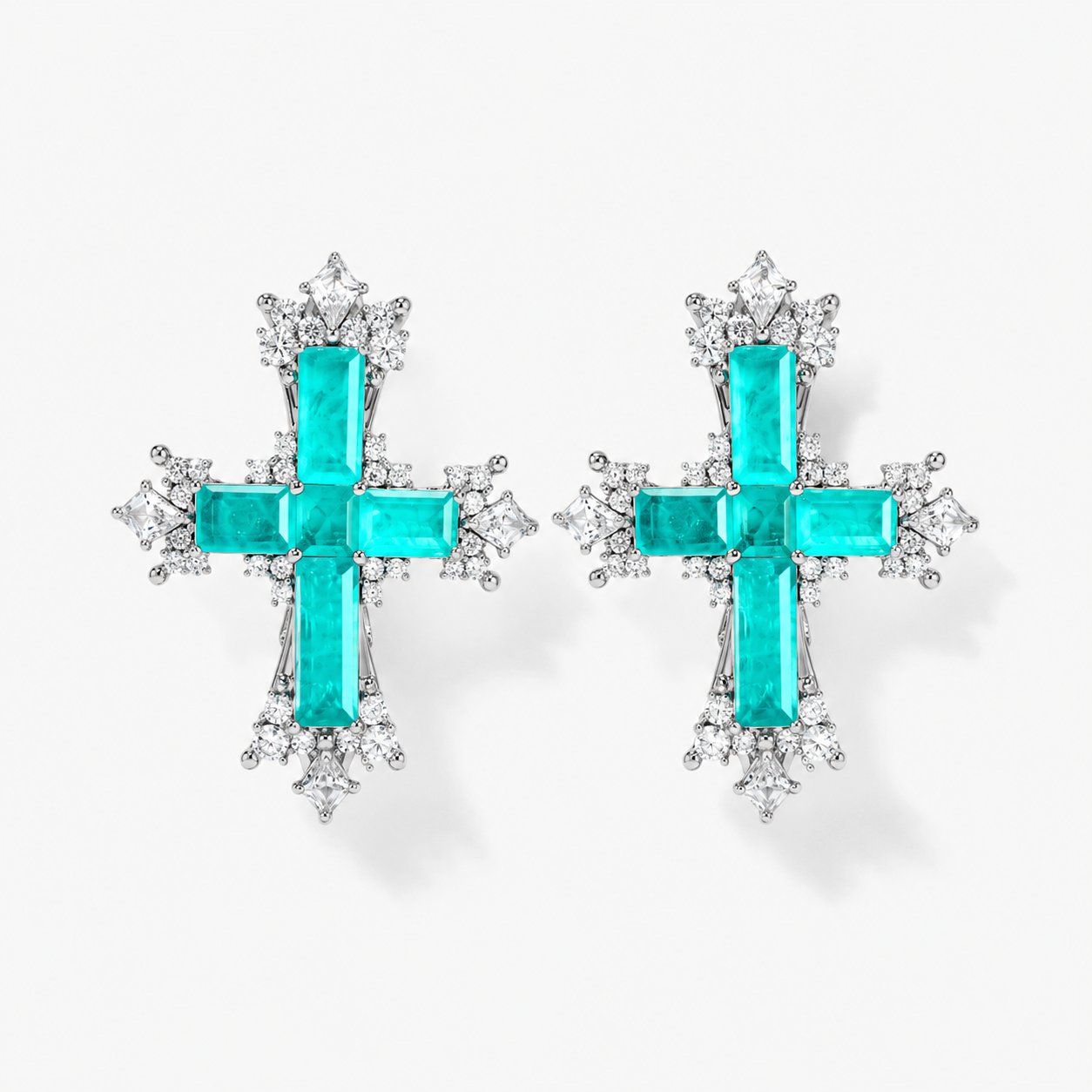 Paraiba Cross Stud Earrings