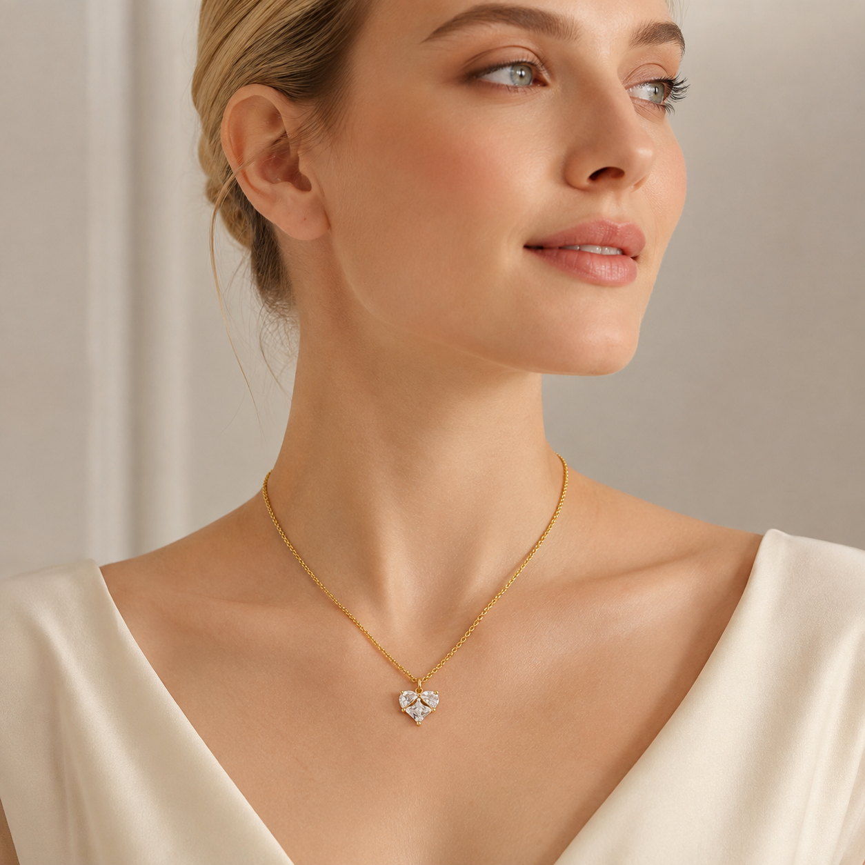 Chunky Heart Pendant Choker