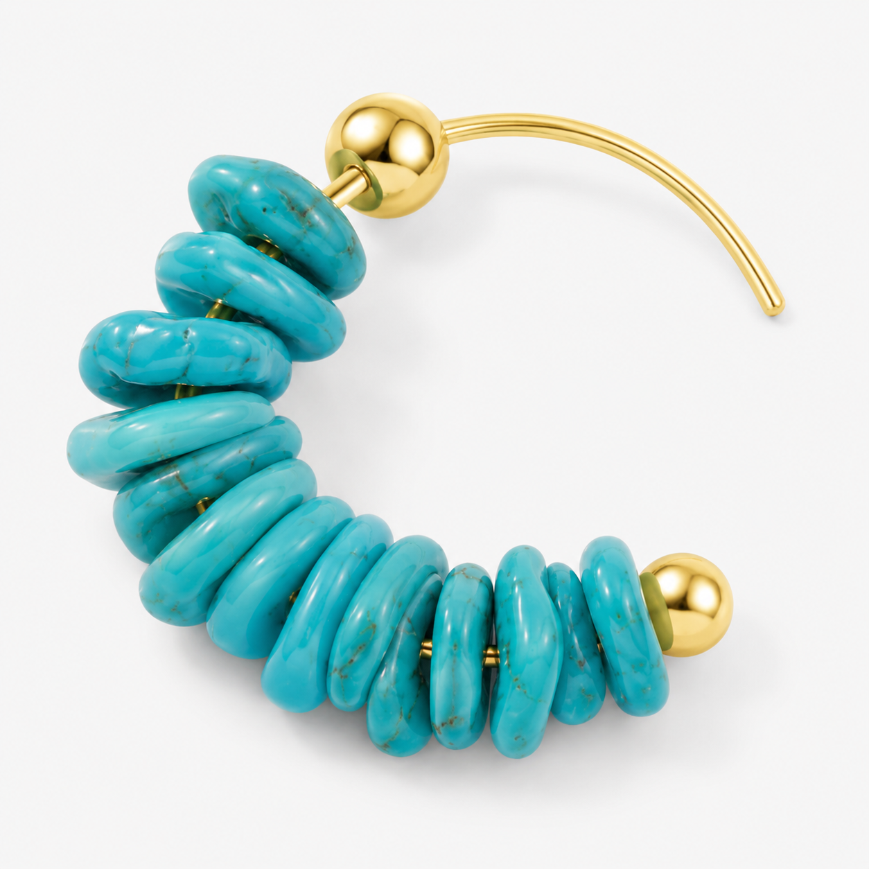 Natural Turquoise Nugget Stud Earrings