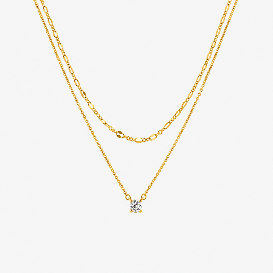 Layered CZ Chain Necklace