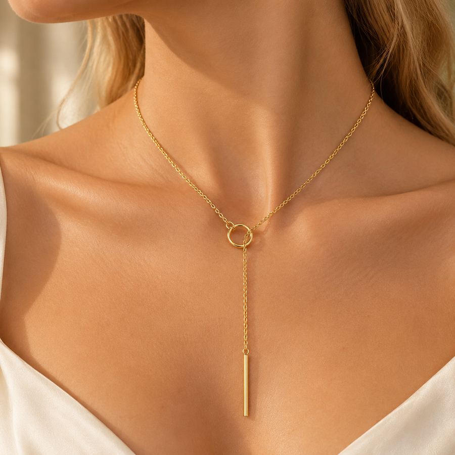 Circle Bar Y Necklace
