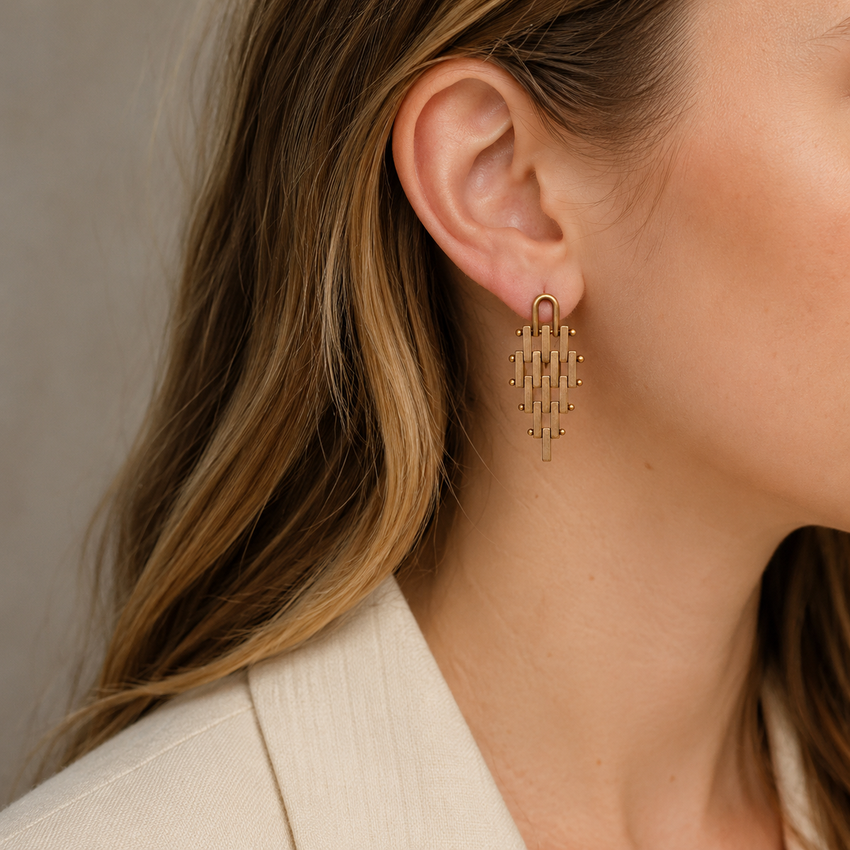 Bold Metal Statement Earrings