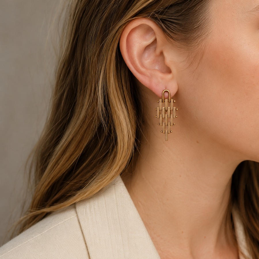 Bold Metal Statement Earrings