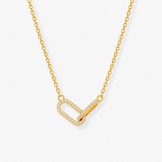 CZ Open Oval Necklace