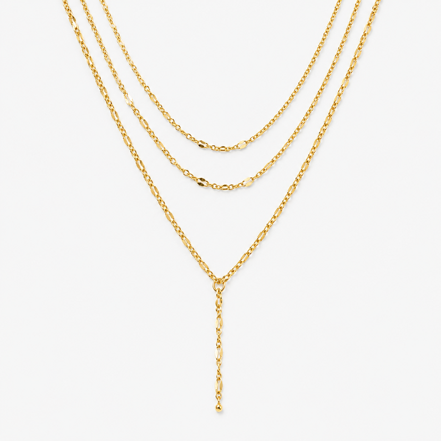 Triple Chain Y Necklace