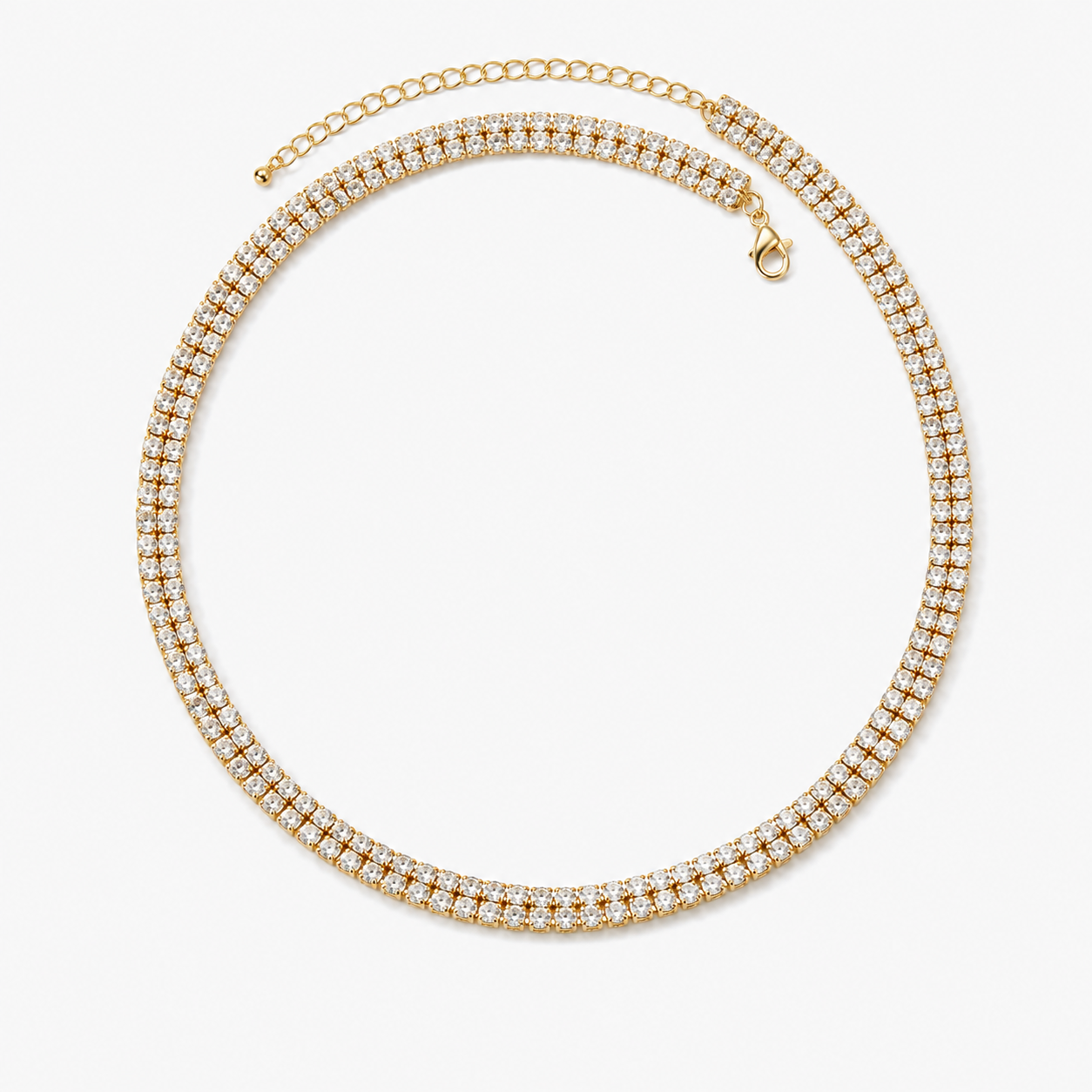 Sparkling Double-Layer Tennis Necklace