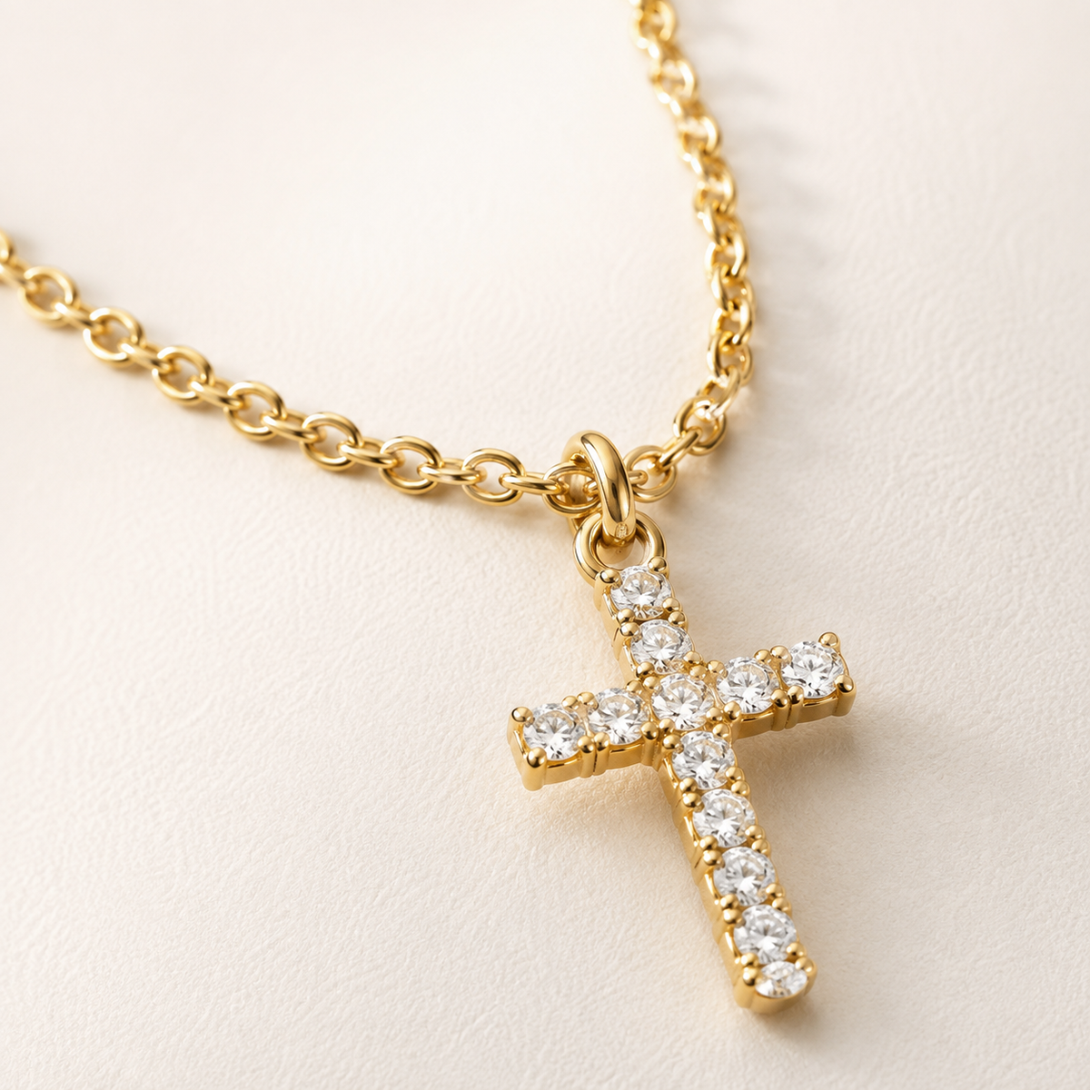 Sparkling CZ Cross Pendant Necklace