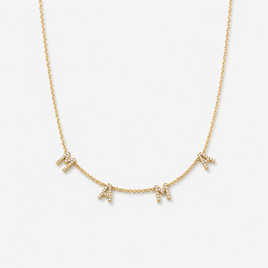 CZ MAMA Letter Necklace