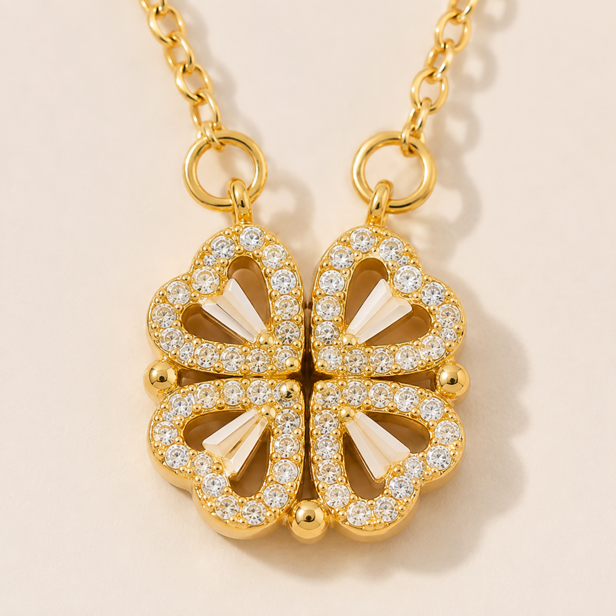 Four-Leaf Clover Heart Necklace