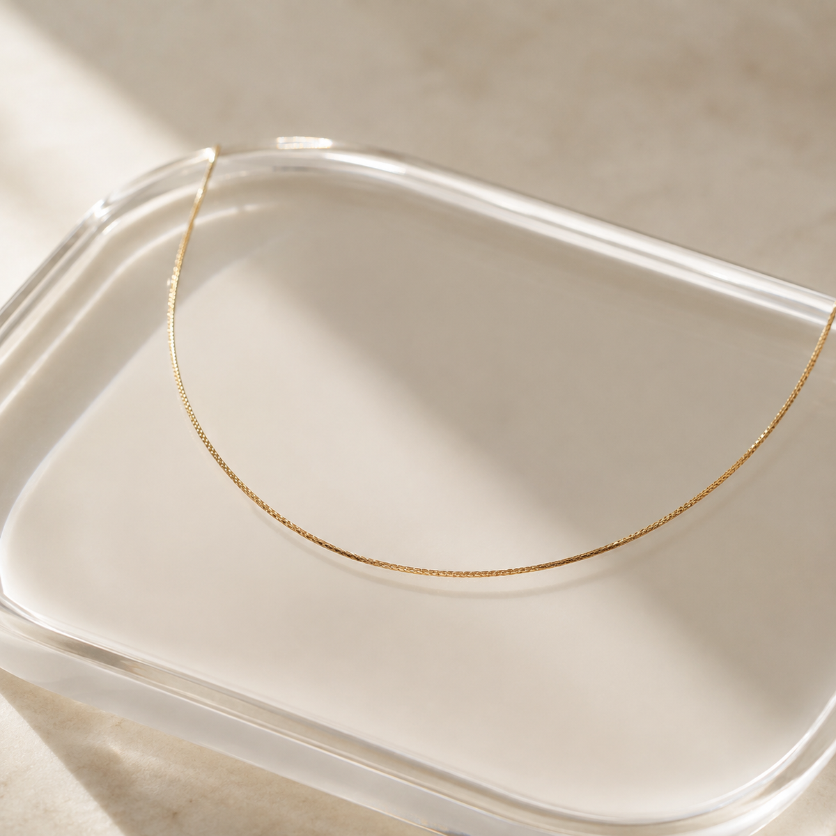 Simple Flat Snake Chain Necklace
