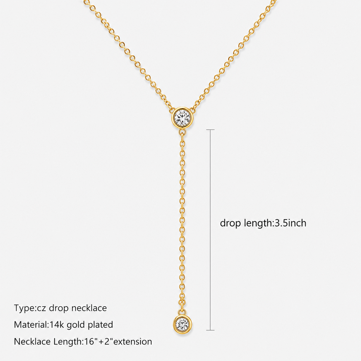 Simple CZ Y Necklace