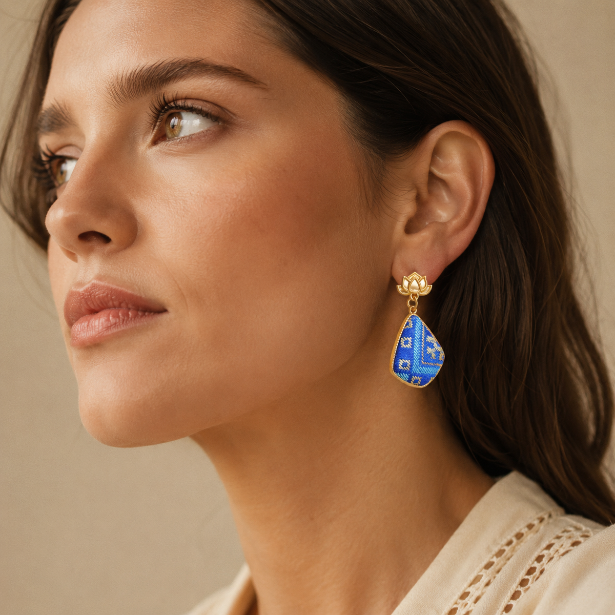 Zhuang Brocade Dangle Earrings