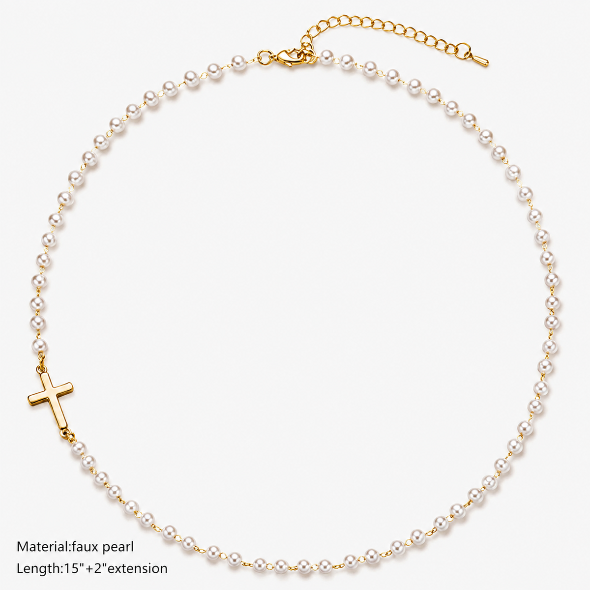 Sideways Cross Pearl Choker