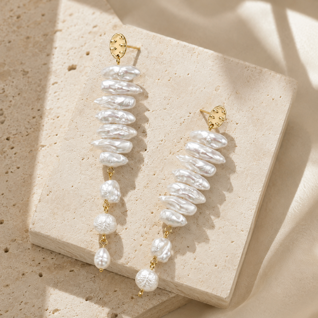 Baroque Pearl Tassel Earrings